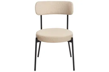 Matsalsstol Beliani Allison set om 2 Beige-Svart Ljusbeige - Møbler - Stoler - Spisestuestoler & kjøkkenstoler