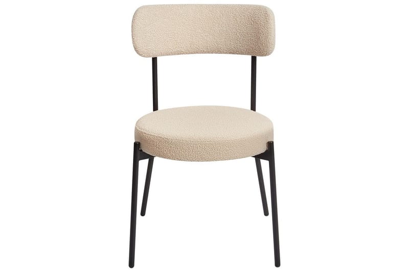 Matsalsstol Beliani Allison set om 2 Beige-Svart Ljusbeige - Møbler - Stoler - Spisestuestoler & kjøkkenstoler