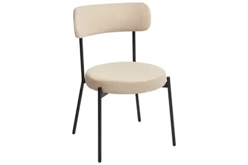 Matsalsstol Beliani Allison set om 2 Beige-Svart Ljusbeige - Møbler - Stoler - Spisestuestoler & kjøkkenstoler