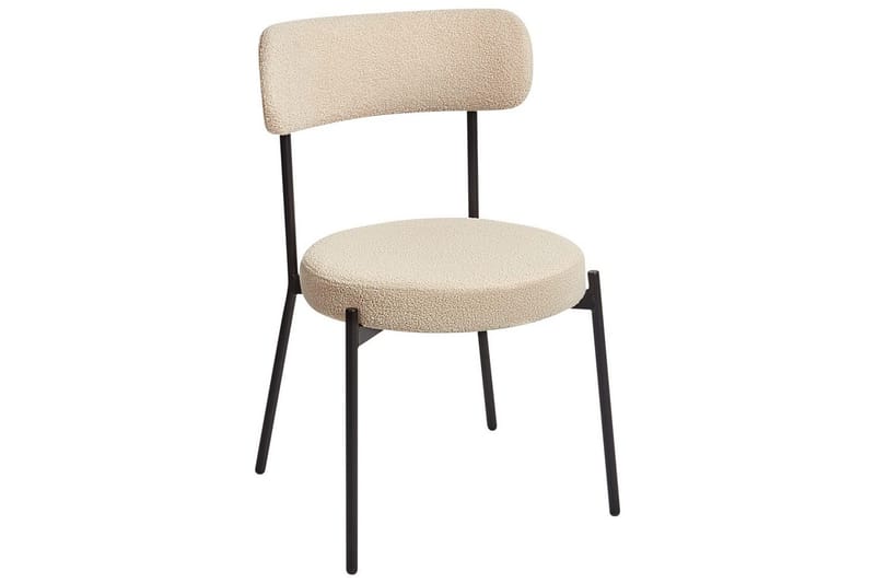 Matsalsstol Beliani Allison set om 2 Beige-Svart Ljusbeige - Møbler - Stoler - Spisestuestoler & kjøkkenstoler
