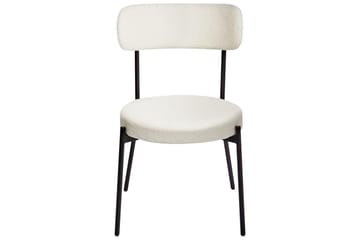 Matsalsstol Beliani Allison set om 2 Beige-Svart White - Møbler - Stoler - Spisestuestoler & kjøkkenstoler