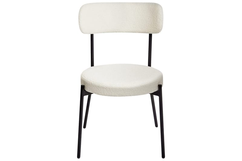 Matsalsstol Beliani Allison set om 2 Beige-Svart White - Møbler - Stoler - Spisestuestoler & kjøkkenstoler