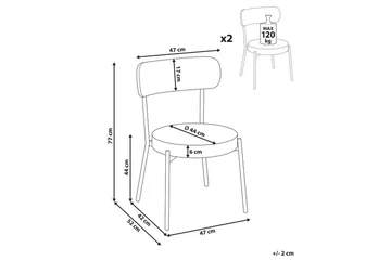 Matsalsstol Beliani Allison set om 2 Beige-Svart White - Møbler - Stoler - Spisestuestoler & kjøkkenstoler