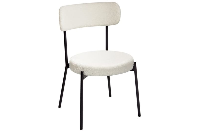 Matsalsstol Beliani Allison set om 2 Beige-Svart White - Møbler - Stoler - Spisestuestoler & kjøkkenstoler