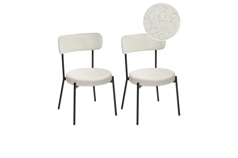 Matsalsstol Beliani Allison set om 2 Beige-Svart White