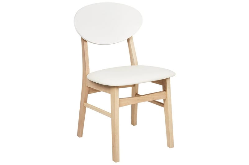 Matsalsstol Beliani Amery set om 2 Ljus Trä-Brun Cream white - Møbler - Stoler - Spisestuestoler & kjøkkenstoler