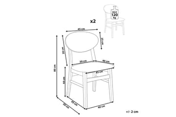 Matsalsstol Beliani Amery set om 2 Ljus Trä-Brun Cream white - Møbler - Stoler - Spisestuestoler & kjøkkenstoler