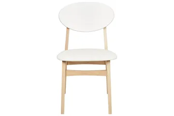 Matsalsstol Beliani Amery set om 2 Ljus Trä-Brun Cream white - Møbler - Stoler - Spisestuestoler & kjøkkenstoler