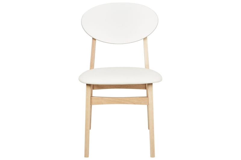 Matsalsstol Beliani Amery set om 2 Ljus Trä-Brun Cream white - Møbler - Stoler - Spisestuestoler & kjøkkenstoler