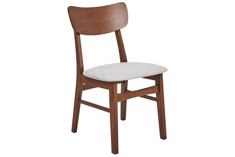 Matsalsstol Beliani Anoka set om 2 Mörk Trä-Beige Light grey - Møbler - Stoler - Spisestuestoler & kjøkkenstoler