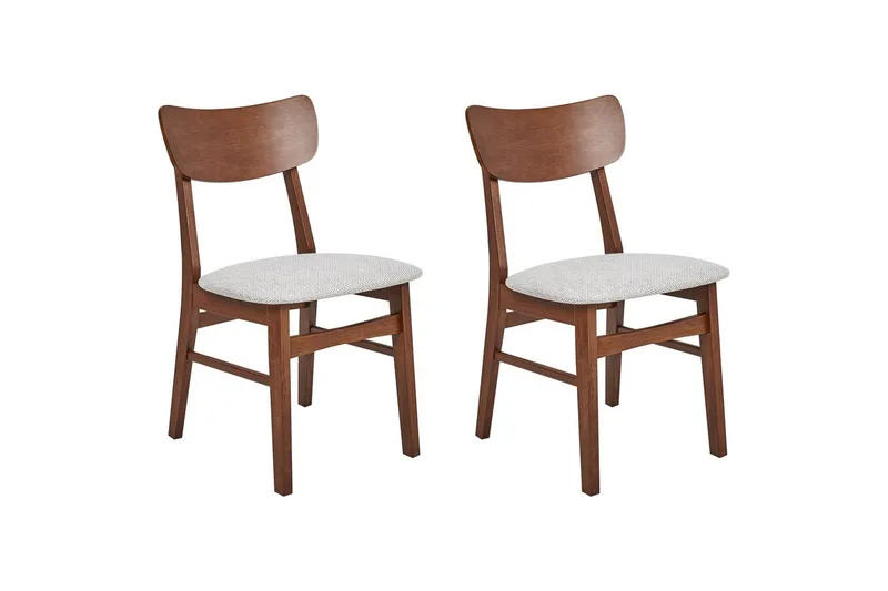 Matsalsstol Beliani Anoka set om 2 Mörk Trä-Beige Light grey