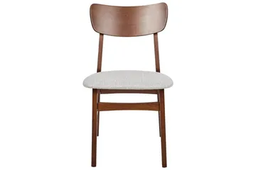 Matsalsstol Beliani Anoka set om 2 Mörk Trä-Beige Light grey - Møbler - Stoler - Spisestuestoler & kjøkkenstoler