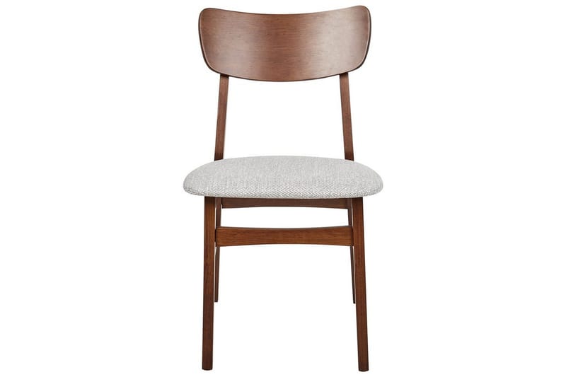 Matsalsstol Beliani Anoka set om 2 Mörk Trä-Beige NO_BRAND Light grey - Møbler - Stoler - Spisestuestoler & kjøkkenstoler