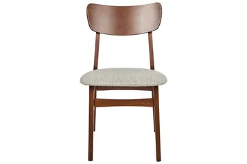 Matsalsstol Beliani Anoka set om 2 Mörk Trä-Beige Taupe - Møbler - Stoler - Spisestuestoler & kjøkkenstoler