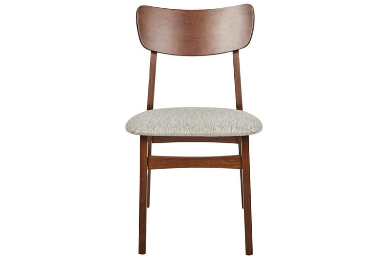 Matsalsstol Beliani Anoka set om 2 Mörk Trä-Beige Taupe - Møbler - Stoler - Spisestuestoler & kjøkkenstoler