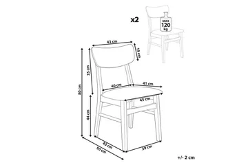 Matsalsstol Beliani Anoka set om 2 Mörk Trä-Beige Taupe - Møbler - Stoler - Spisestuestoler & kjøkkenstoler
