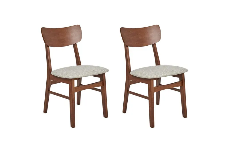 Matsalsstol Beliani Anoka set om 2 Mörk Trä-Beige Taupe