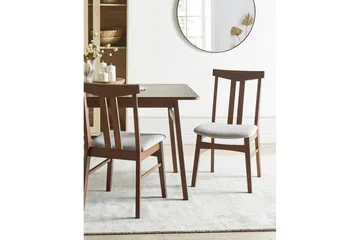 Matsalsstol Beliani Avalon set om 2 Ljus Trä-Beige Light grey - Møbler - Stoler - Spisestuestoler & kjøkkenstoler