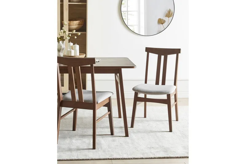 Matsalsstol Beliani Avalon set om 2 Ljus Trä-Beige Light grey - Møbler - Stoler - Spisestuestoler & kjøkkenstoler