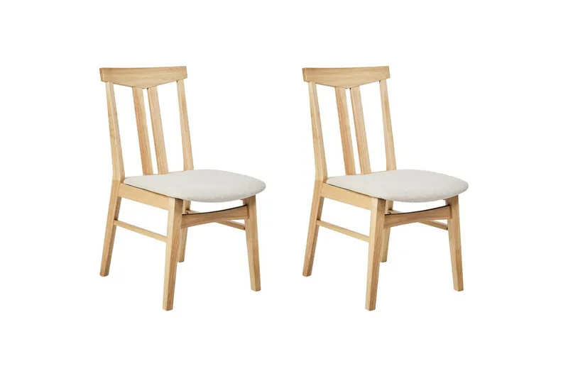 Matsalsstol Beliani Avalon set om 2 Ljus Trä-Beige Ljusbeige