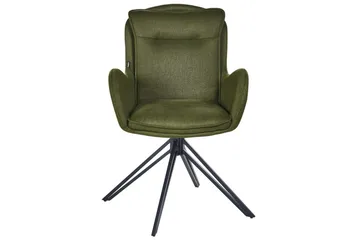 Matsalsstol Beliani Avelar set om 2 Beige-Svart Dark green - Møbler - Stoler - Spisestuestoler & kjøkkenstoler