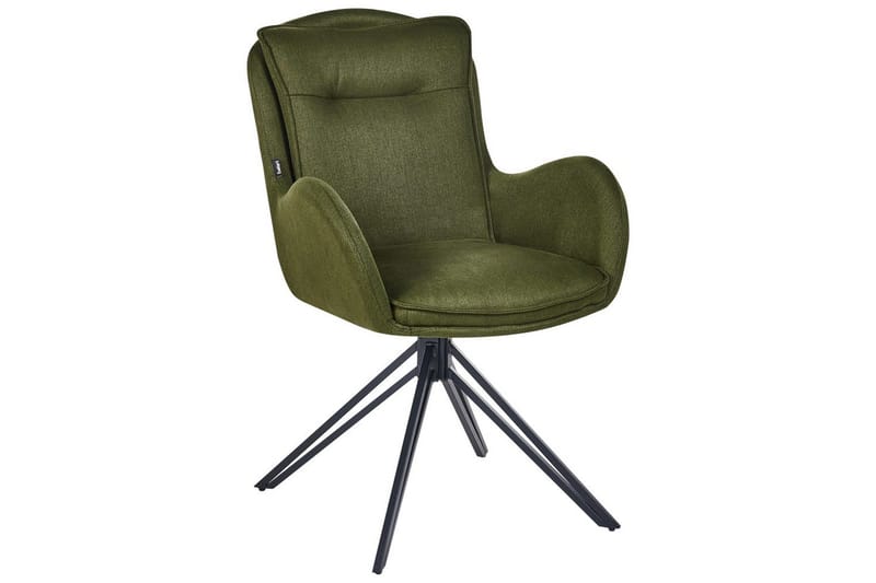 Matsalsstol Beliani Avelar set om 2 Beige-Svart Dark green - Møbler - Stoler - Spisestuestoler & kjøkkenstoler