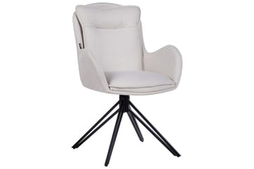 Matsalsstol Beliani Avelar set om 2 Beige-Svart Ljusbeige - Møbler - Stoler - Spisestuestoler & kjøkkenstoler