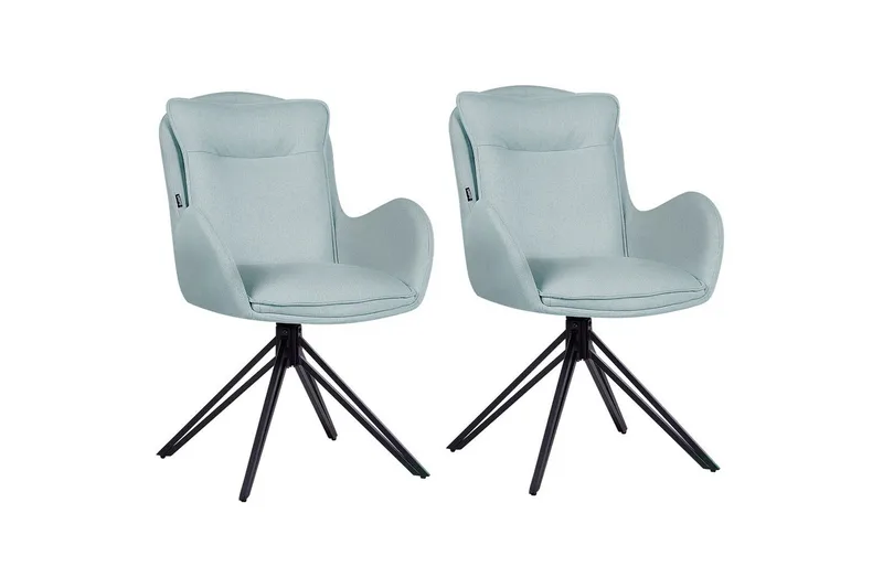 Matsalsstol Beliani Avelar set om 2 Beige-Svart Mint Green