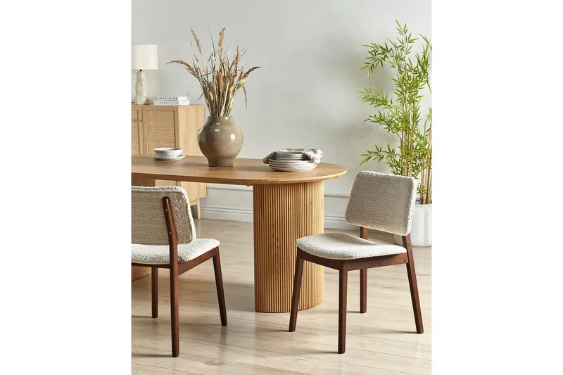 Matsalsstol Beliani Blane set om 2 Ljus Trä-Beige Light wood - Møbler - Stoler - Spisestuestoler & kjøkkenstoler