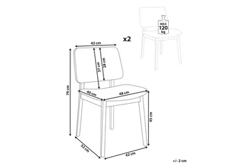 Matsalsstol Beliani Blane set om 2 Ljus Trä-Beige Light wood - Møbler - Stoler - Spisestuestoler & kjøkkenstoler