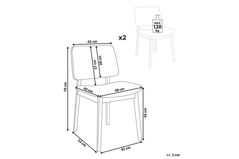 Matsalsstol Beliani Blane set om 2 Ljus Trä-Beige Light wood - Møbler - Stoler - Spisestuestoler & kjøkkenstoler