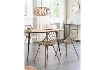 Matsalsstol Beliani Canton Ii set om 2 Beige - Møbler - Stoler - Spisestuestoler & kjøkkenstoler