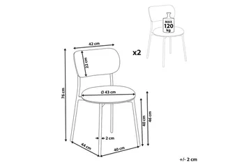 Matsalsstol Beliani Casey set om 2 Beige-Svart Ljusbeige - Møbler - Stoler - Spisestuestoler & kjøkkenstoler