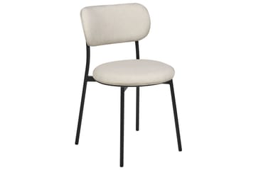 Matsalsstol Beliani Casey set om 2 Beige-Svart Ljusbeige - Møbler - Stoler - Spisestuestoler & kjøkkenstoler