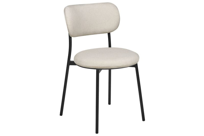 Matsalsstol Beliani Casey set om 2 Beige-Svart Ljusbeige - Møbler - Stoler - Spisestuestoler & kjøkkenstoler