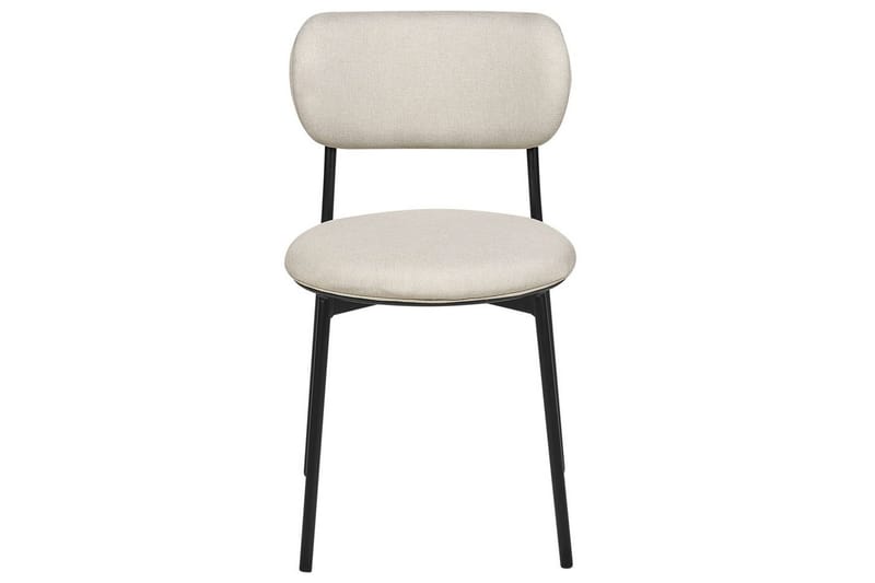 Matsalsstol Beliani Casey set om 2 Beige-Svart Ljusbeige - Møbler - Stoler - Spisestuestoler & kjøkkenstoler