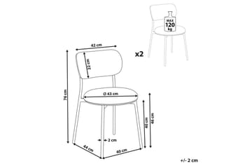 Matsalsstol Beliani Casey set om 2 Beige-Svart Off White - Møbler - Stoler - Spisestuestoler & kjøkkenstoler