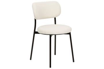 Matsalsstol Beliani Casey set om 2 Beige-Svart Off White - Møbler - Stoler - Spisestuestoler & kjøkkenstoler