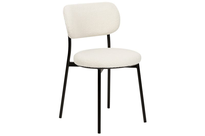 Matsalsstol Beliani Casey set om 2 Beige-Svart Off White - Møbler - Stoler - Spisestuestoler & kjøkkenstoler