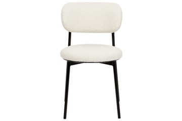 Matsalsstol Beliani Casey set om 2 Beige-Svart Off White - Møbler - Stoler - Spisestuestoler & kjøkkenstoler