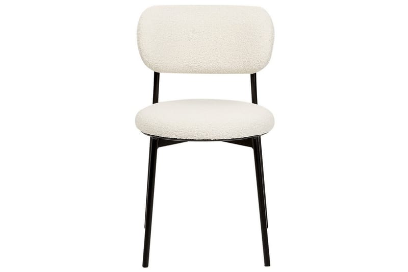 Matsalsstol Beliani Casey set om 2 Beige-Svart Off White - Møbler - Stoler - Spisestuestoler & kjøkkenstoler