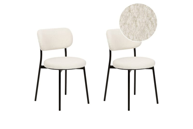 Matsalsstol Beliani Casey set om 2 Beige-Svart Off White