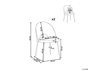 Matsalsstol Beliani Covelo set om 2 Dark green - Møbler - Stoler - Spisestuestoler & kjøkkenstoler