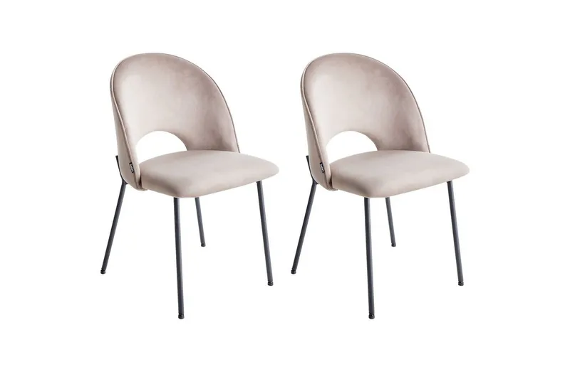 Matsalsstol Beliani Covelo set om 2 Taupe