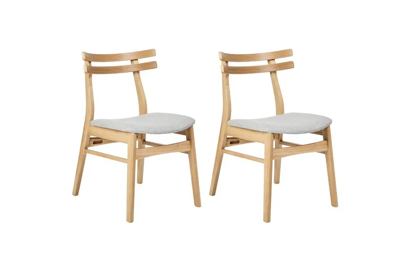 Matsalsstol Beliani Cynthiana set om 2 Ljus Trä-Grå Light grey