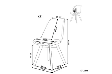 Matsalsstol Beliani Dakota Ii set om 2 Beige-Ljust Trä Taupe - Møbler - Stoler - Spisestuestoler & kjøkkenstoler