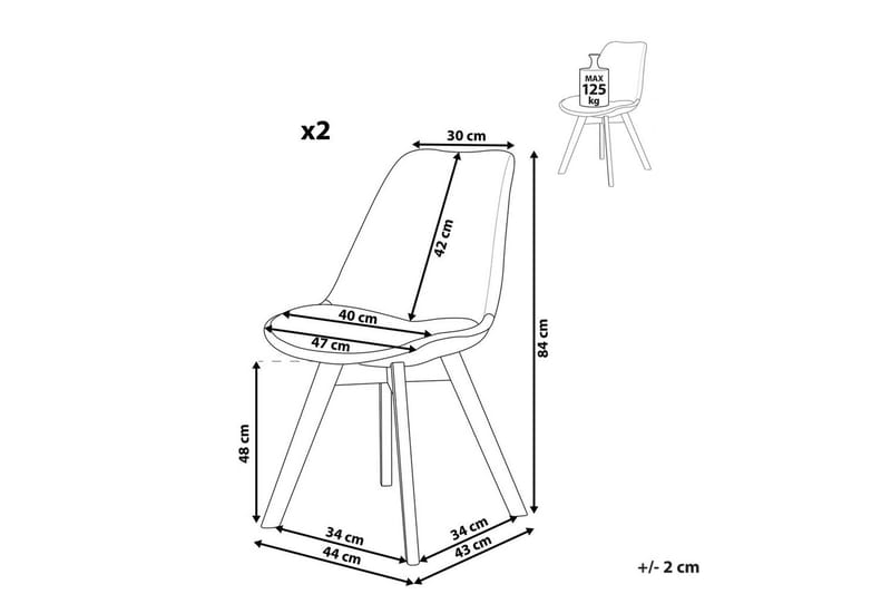 Matsalsstol Beliani Dakota Ii set om 2 Beige-Ljust Trä Taupe - Møbler - Stoler - Spisestuestoler & kjøkkenstoler