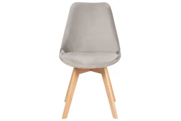 Matsalsstol Beliani Dakota Ii set om 2 Beige-Ljust Trä Taupe - Møbler - Stoler - Spisestuestoler & kjøkkenstoler