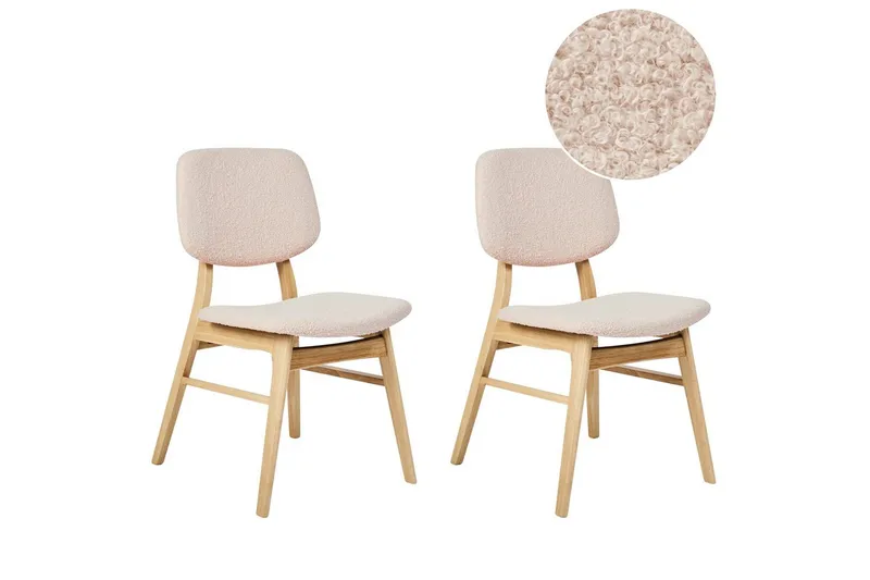 Matsalsstol Beliani Ella set om 2 Ljus Trä-Beige Ljusbeige VALUE_MISSING_18307