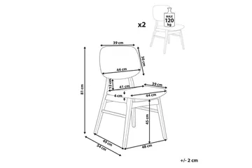 Matsalsstol Beliani Ella set om 2 Ljus Trä-Beige Ljusbeige VALUE_MISSING_18307 - Møbler - Stoler - Spisestuestoler & kjøkkenstoler